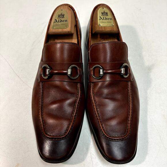 GUC Magnanni x Saks Fifth Avenue Horse Bit Loafer Chili Brown Made Portugal 8.5 - Picture 2 of 12